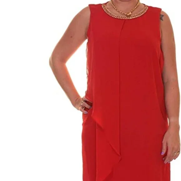 MSK | Dresses | Msk Womens Embellished Chiffon Flyaway Shift Dress |  Poshmark